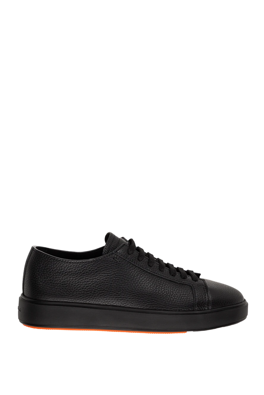 Santoni man black leather sneakers for men купить с ценами и фото 174303 - photo 1