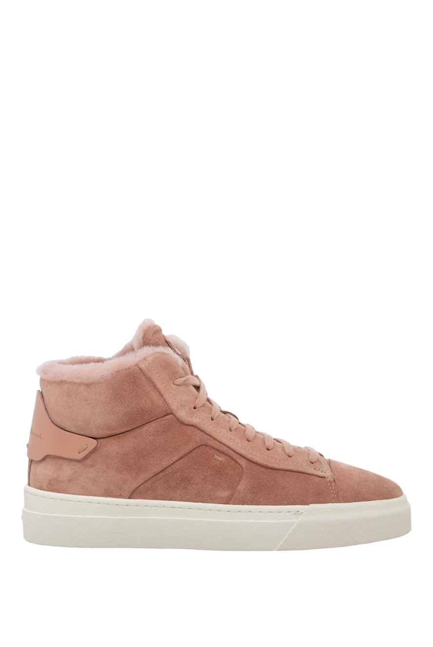 Santoni woman pink suede sneakers for women купить с ценами и фото 174312 - photo 1