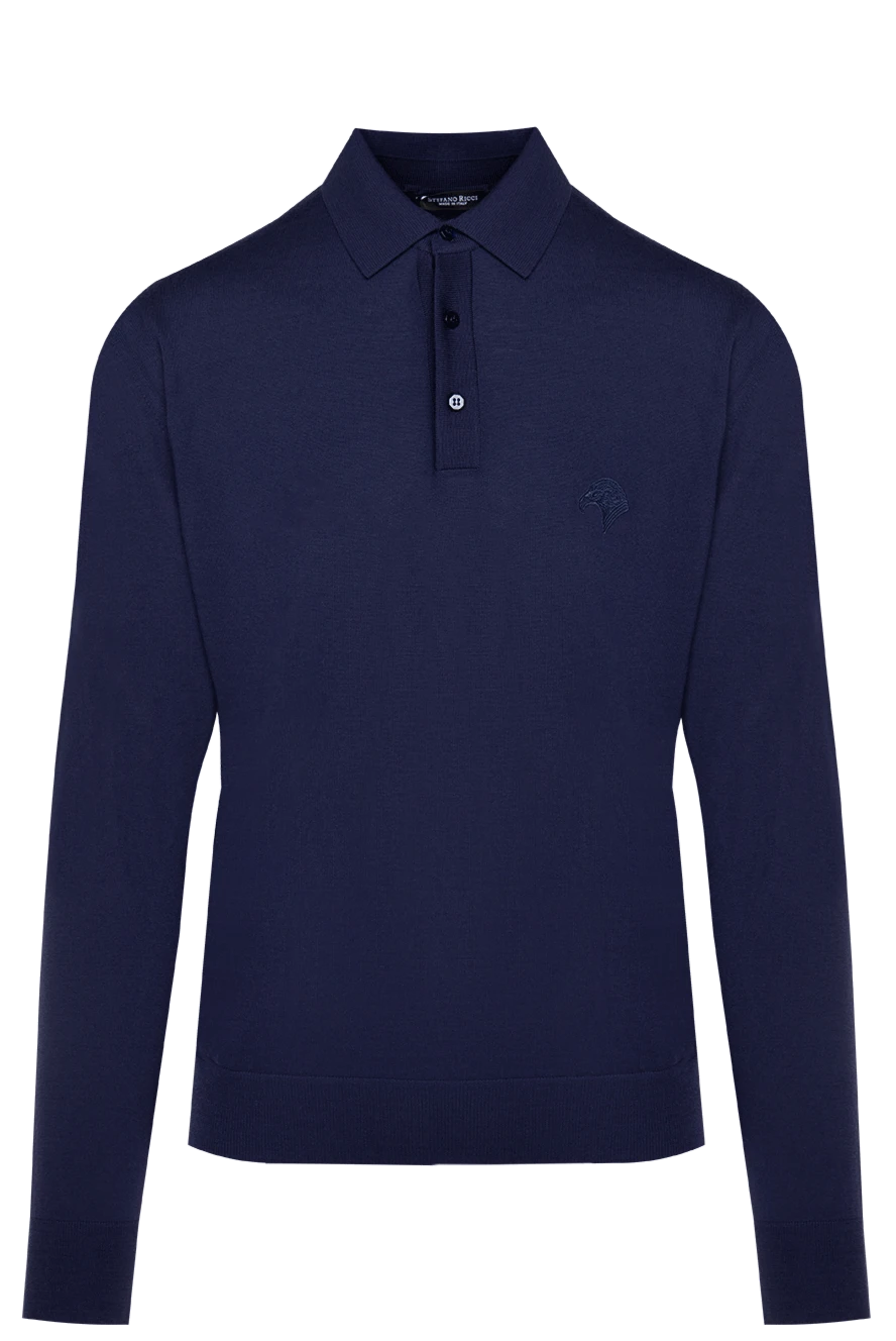 Stefano Ricci шерстяное поло с длинным рукавом в насыщенном темно синем цвете
174365 - фото 1