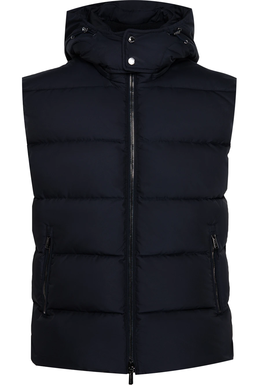 Moorer man blue polyamide vest for men купить с ценами и фото 174411 - photo 1