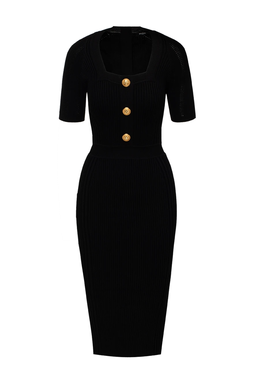 Balmain woman black viscose and polyester dress for women купить с ценами и фото 174448 - photo 1