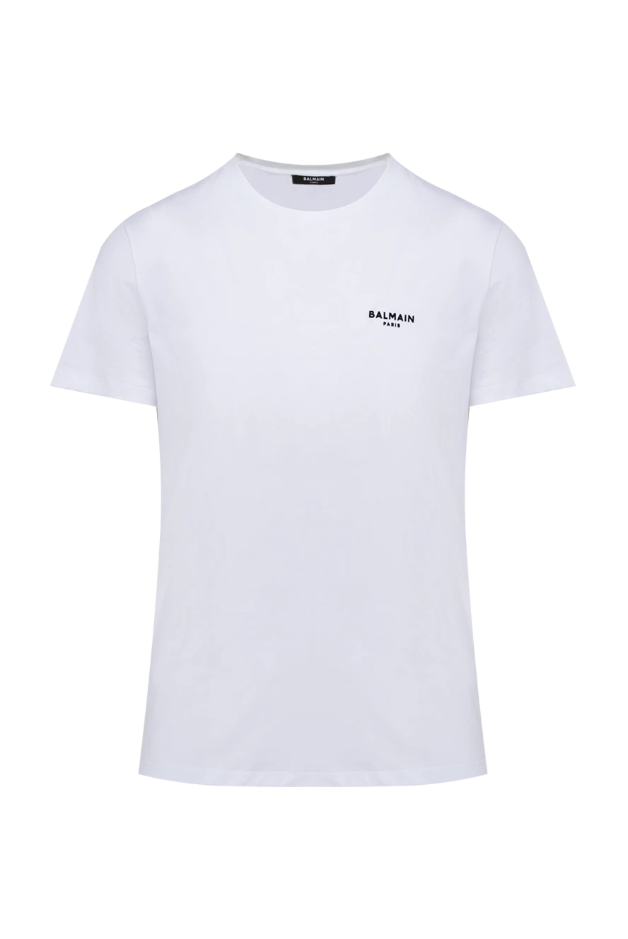 Balmain man white cotton t-shirt for men купить с ценами и фото 174467 - photo 1