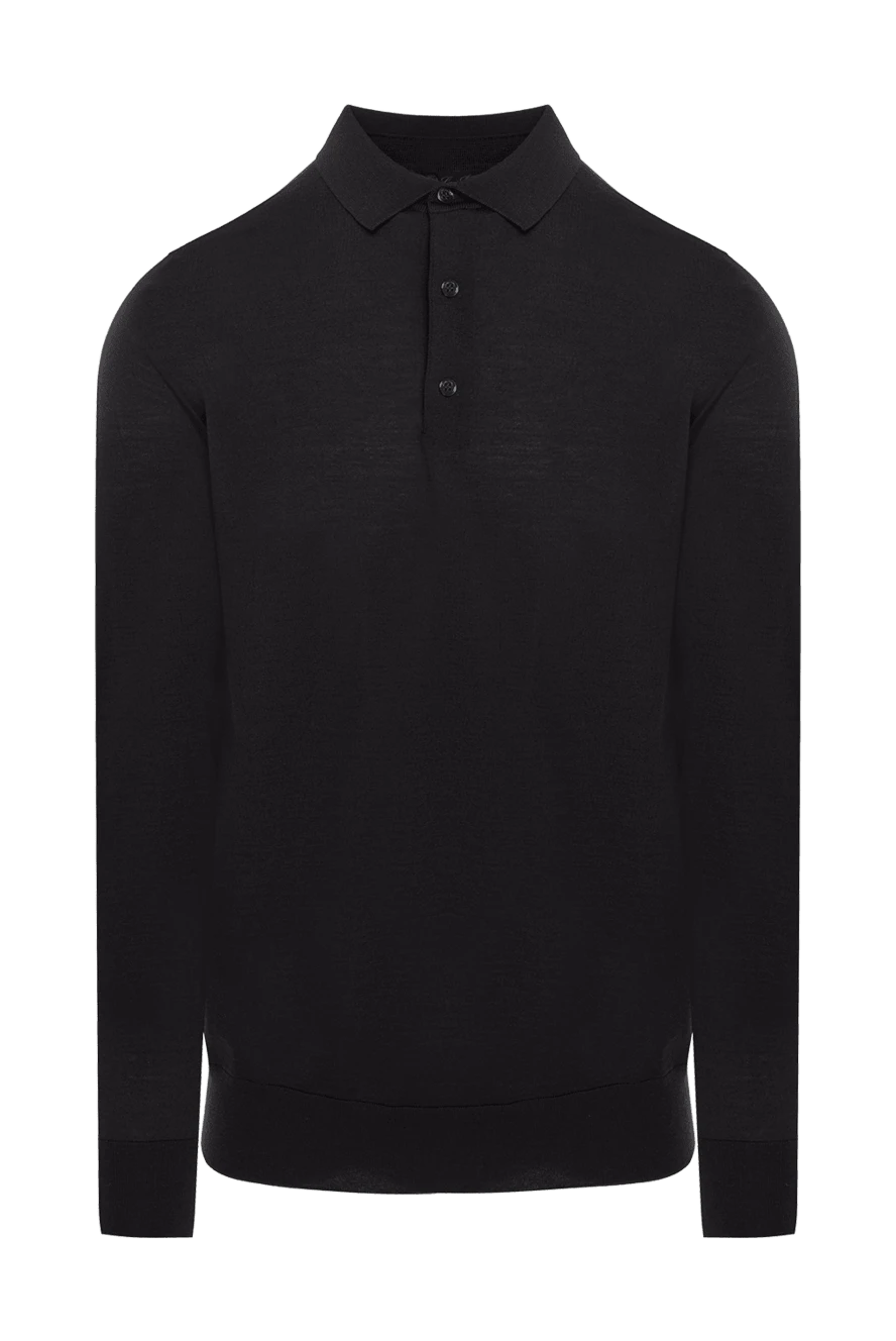 Loro Piana man wool long sleeve polo black for men купить с ценами и фото 174477 - photo 1