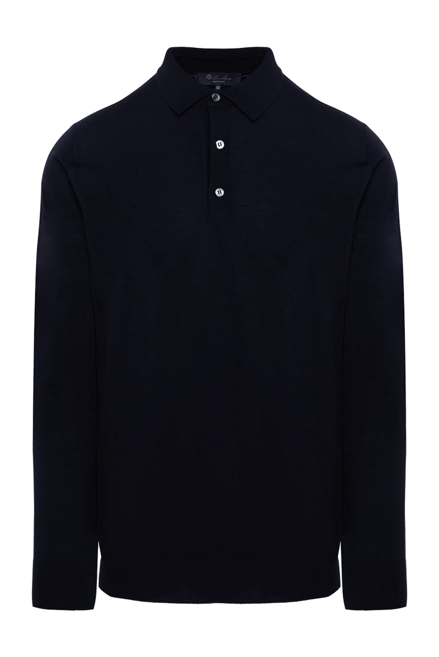 Loro Piana man wool long sleeve polo blue for men купить с ценами и фото 174478 - photo 1