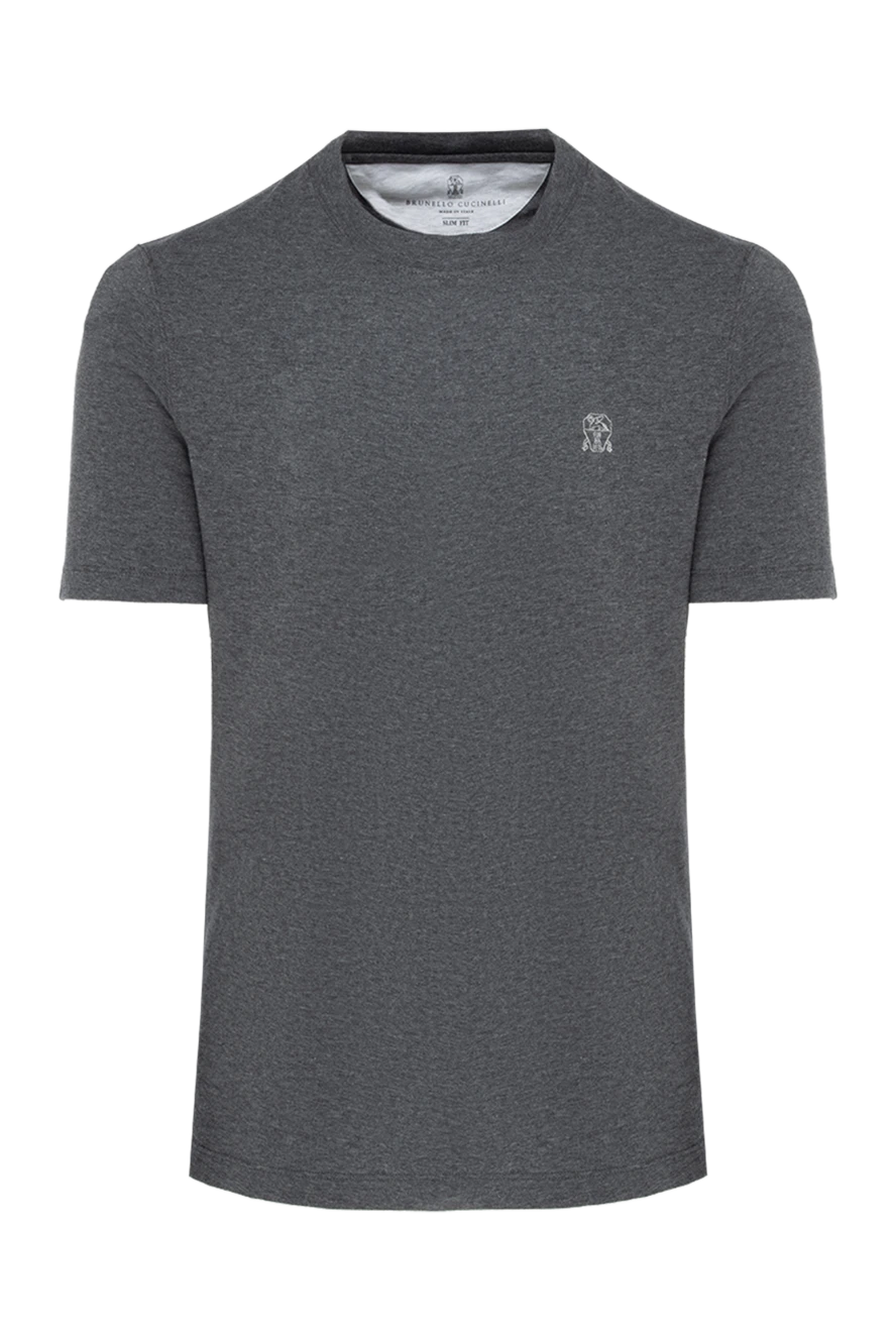 Brunello Cucinelli футболка из хлопка серая мужская 174539 - фото 1