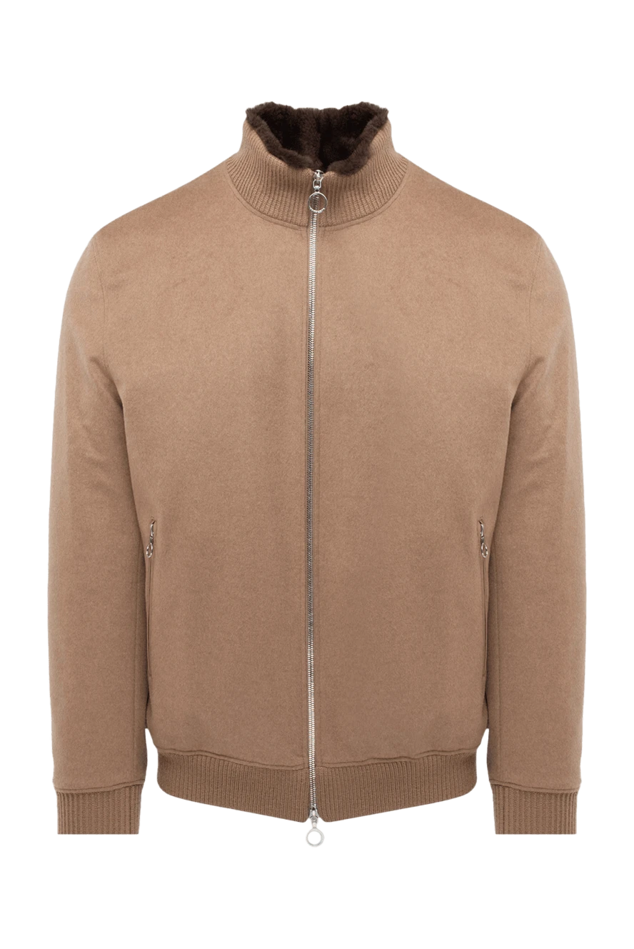 Seraphin куртка коричневая кашемировая на мехе норки мужская 174668 - фото 1