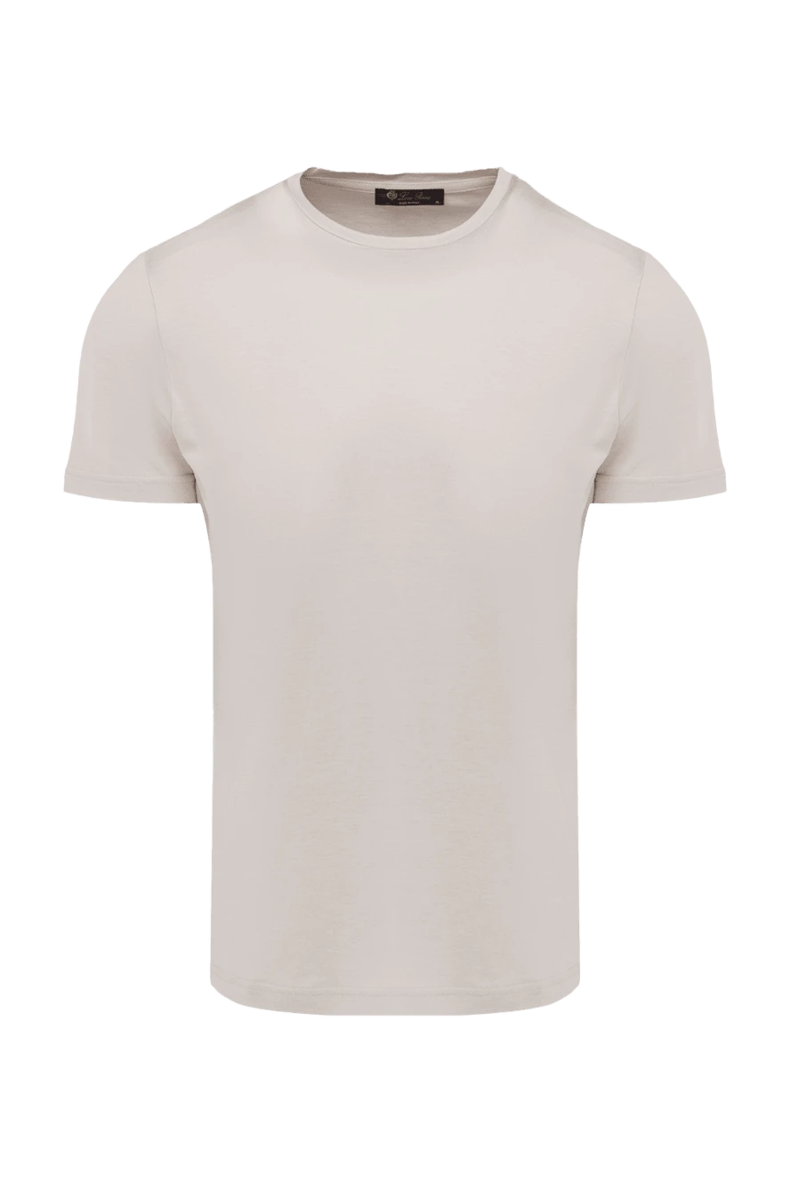 Loro Piana man men's gray silk and cotton t-shirt купить с ценами и фото 174748 - photo 1