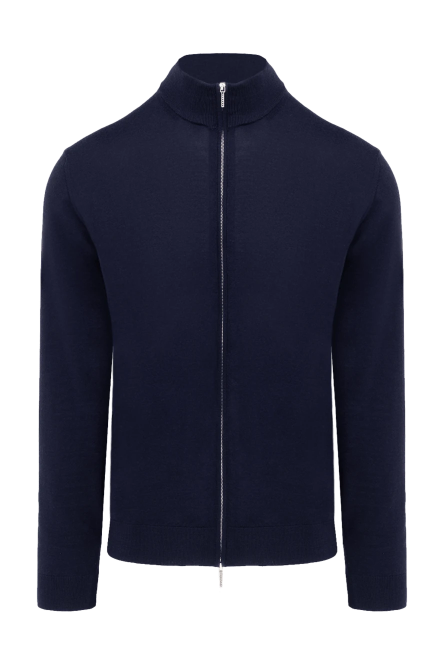 Cesare di Napoli man cashmere and silk cardigan men's blue купить с ценами и фото 174800 - photo 1