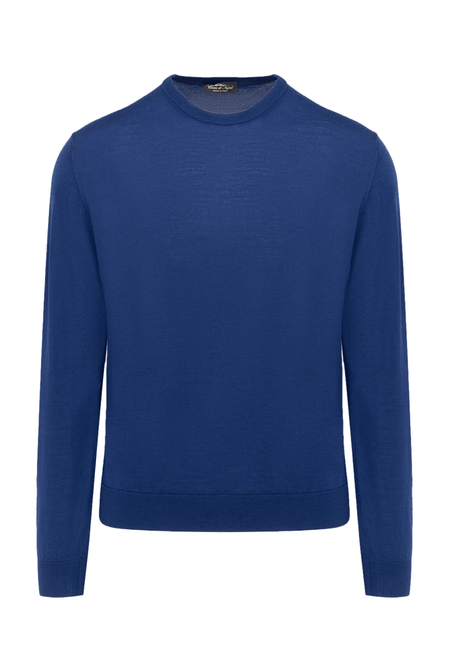 Cesare di Napoli man men's blue long sleeve wool jumper купить с ценами и фото 174803 - photo 1