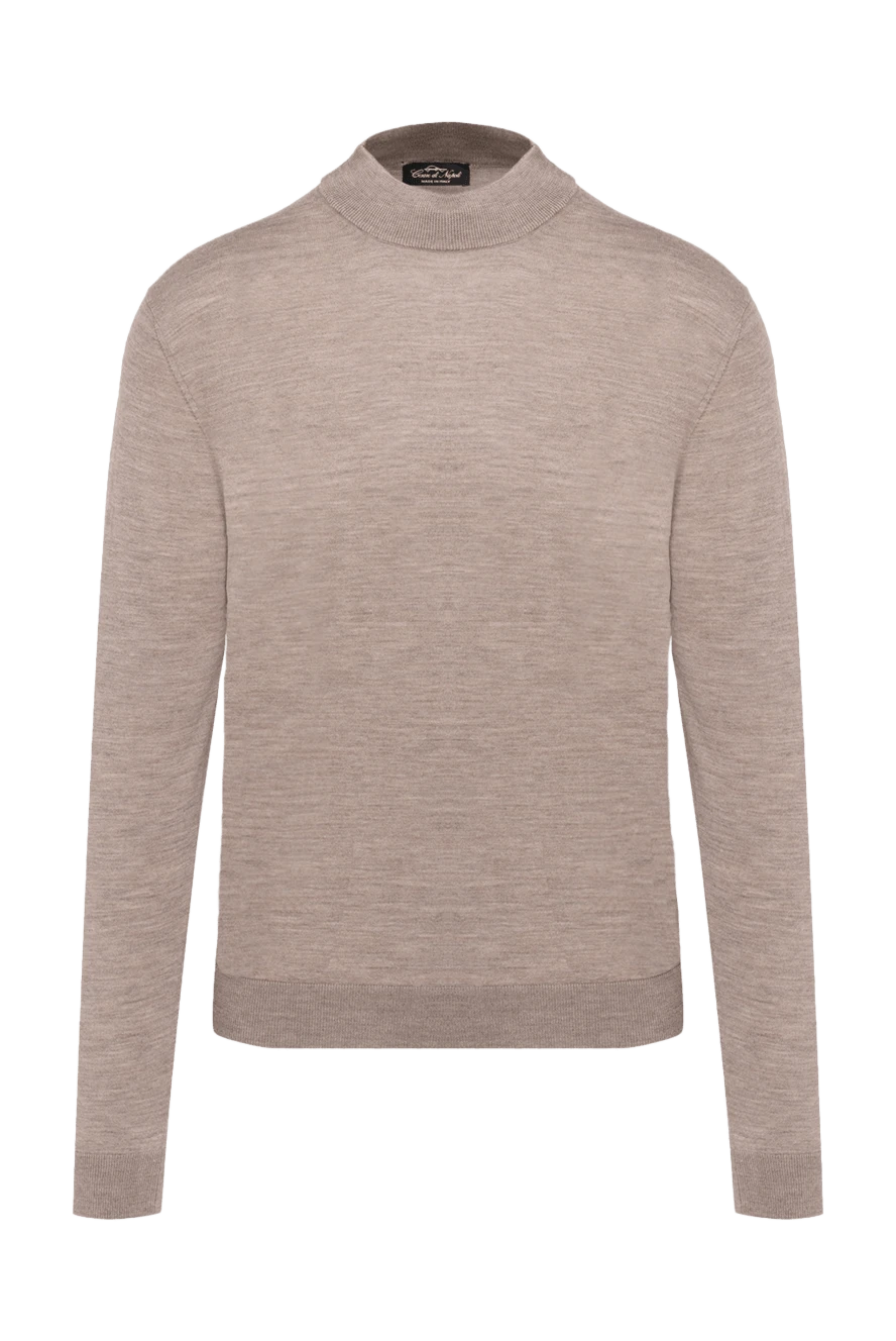 Cesare di Napoli man cashmere and silk jumper for men, beige купить с ценами и фото 174806 - photo 1