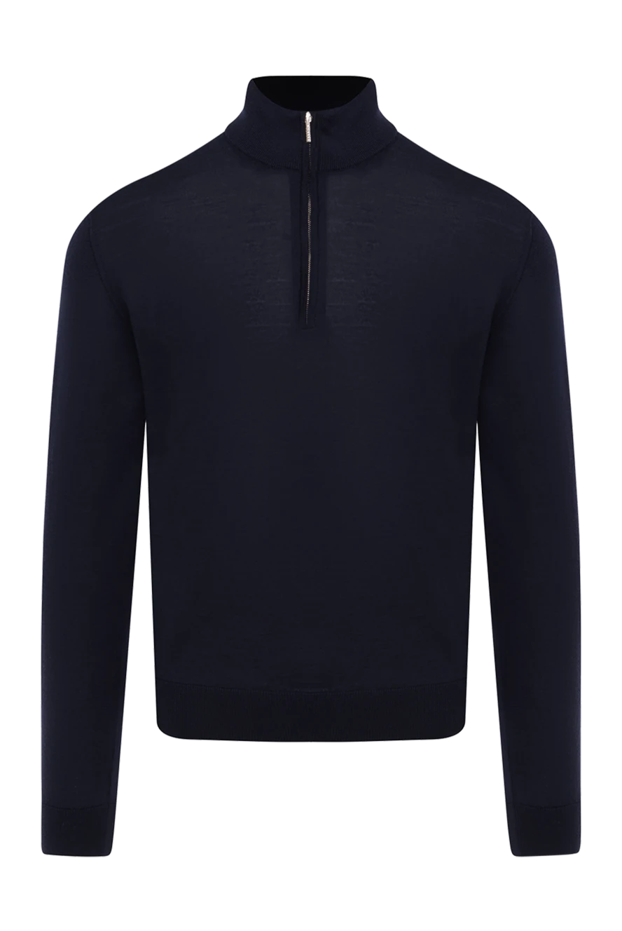 Cesare di Napoli men's thin, stand-up troyer, dark blue wool
174817 - photo 1