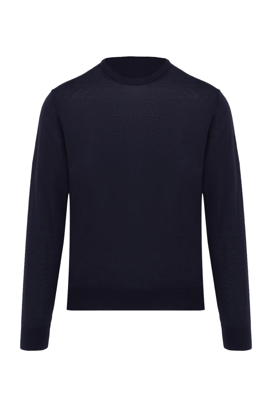 Cesare di Napoli man men's blue long sleeve wool jumper купить с ценами и фото 174819 - photo 1