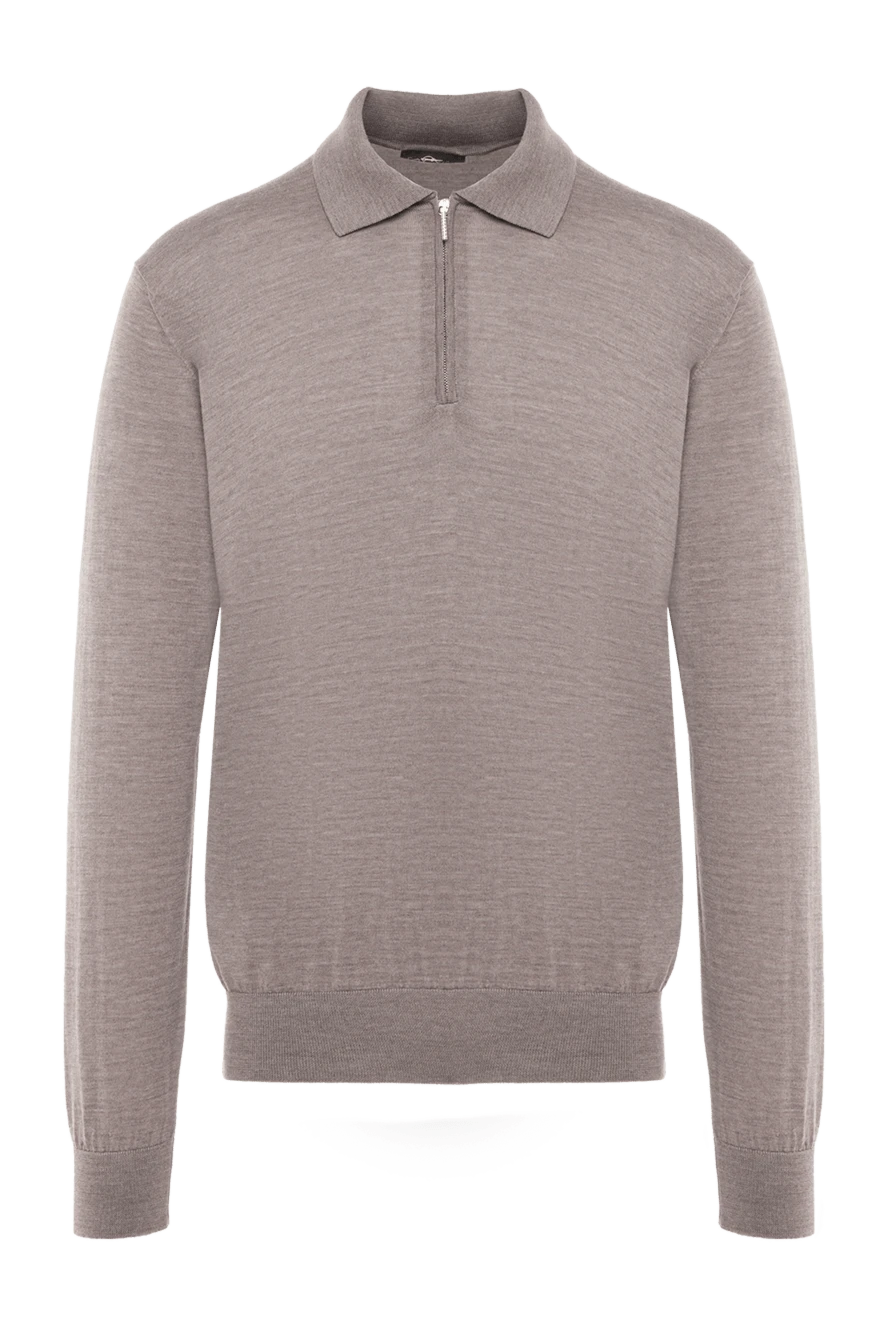 Cesare di Napoli man men's beige wool long sleeve polo купить с ценами и фото 174825 - photo 1