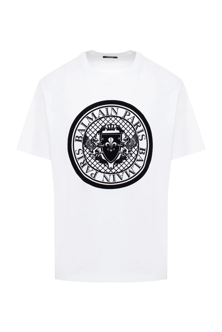 Balmain man white cotton t-shirt for men купить с ценами и фото 174880 - photo 1