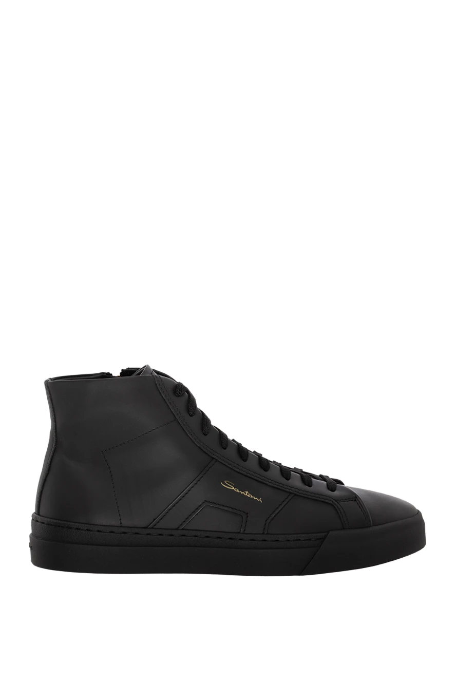 Santoni man sneakers made of genuine leather black for men купить с ценами и фото 174893 - photo 1