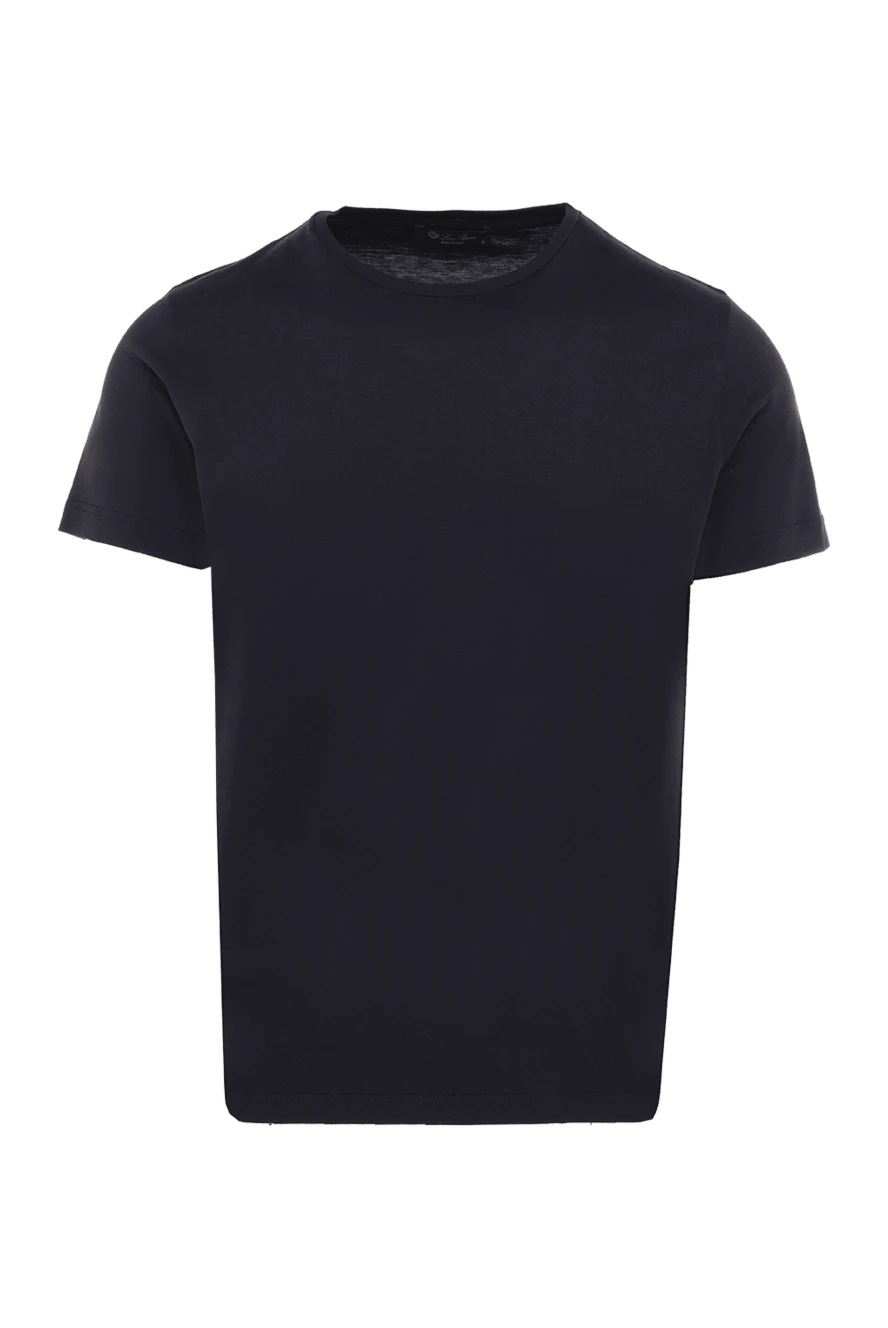 Loro Piana man blue silk and cotton t-shirt for men купить с ценами и фото 174966 - photo 1