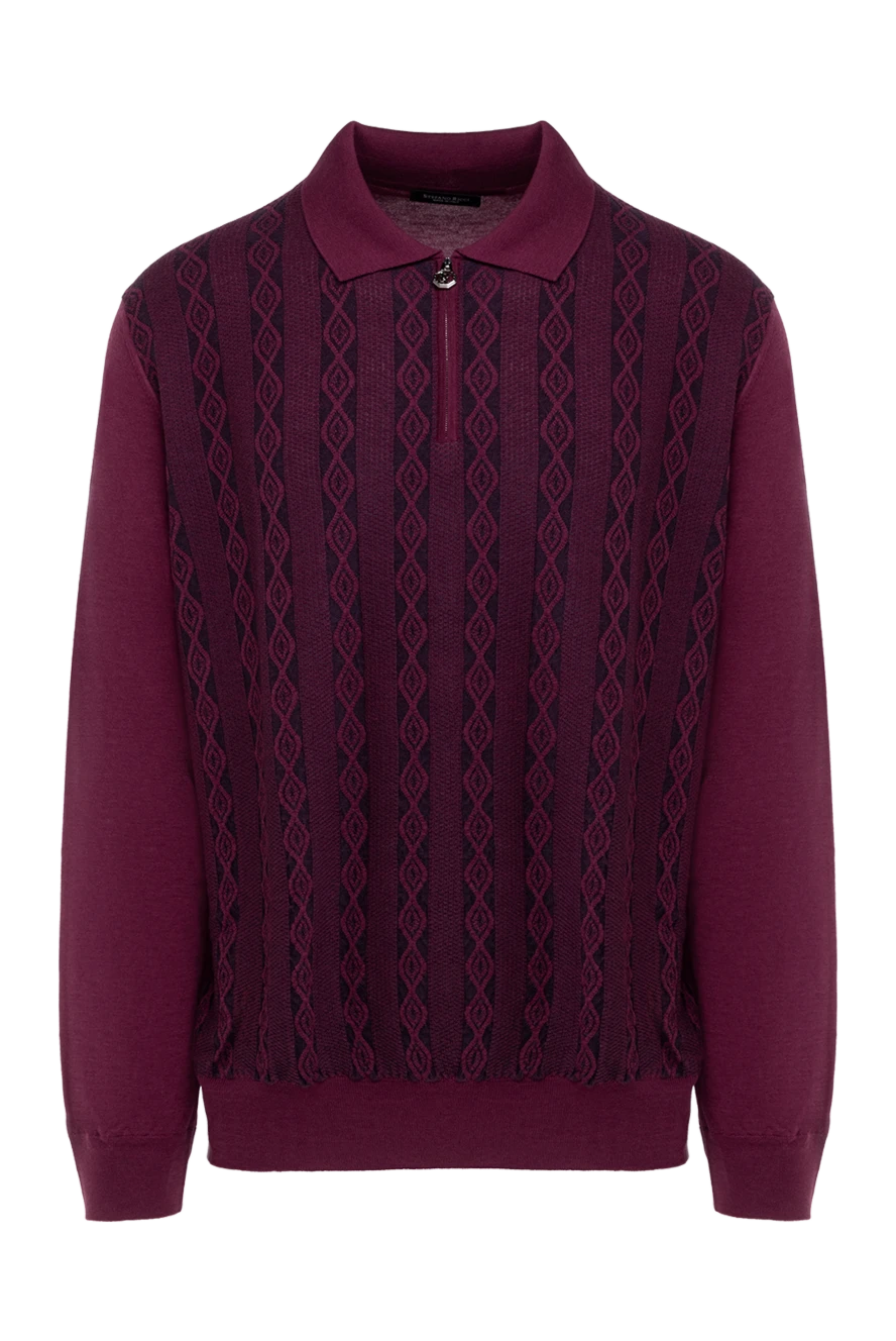 Stefano Ricci поло с длинным рукавом мужское бордовое с длинным рукавом 175055 - фото 1