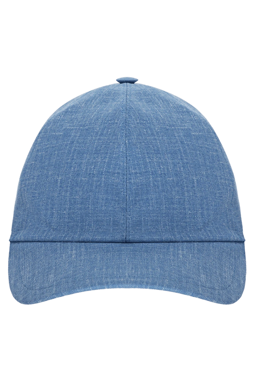 Cesare di Napoli man blue cotton cap for men купить с ценами и фото 175085 - photo 1