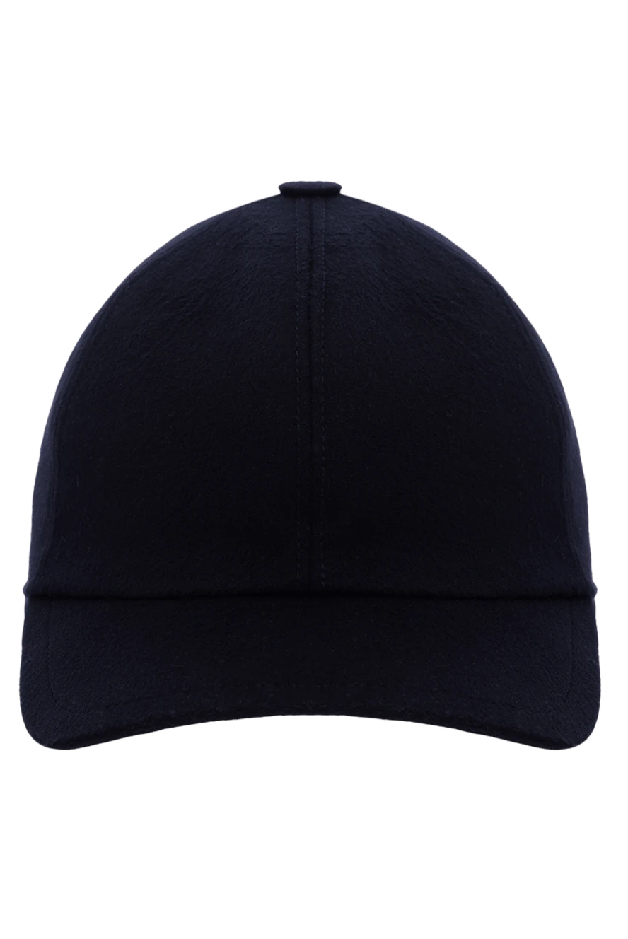 Cesare di Napoli man men's blue wool and cashmere cap купить с ценами и фото 175092 - photo 1