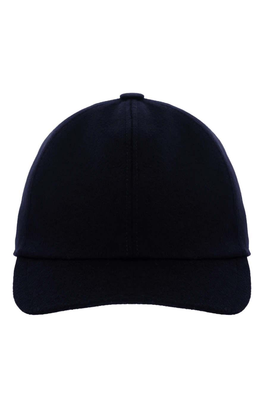 Cesare di Napoli man men's blue wool and cashmere cap купить с ценами и фото 175093 - photo 1