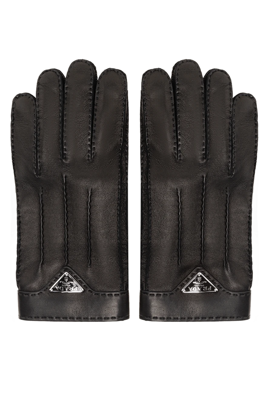 Prada man genuine leather gloves, black, for men купить с ценами и фото 175151 - photo 1