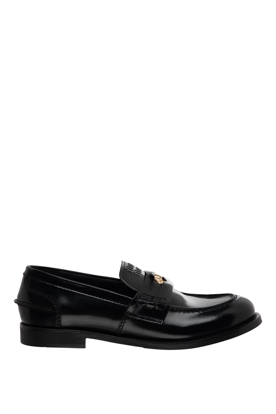 Miu Miu woman black leather loafers for women купить с ценами и фото 175167 - photo 1