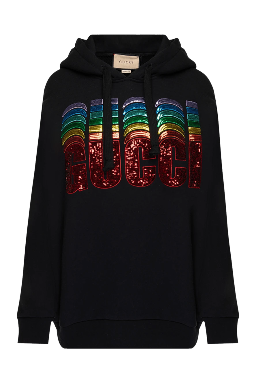 Gucci woman black cotton hoodie for women купить с ценами и фото 175348 - photo 1