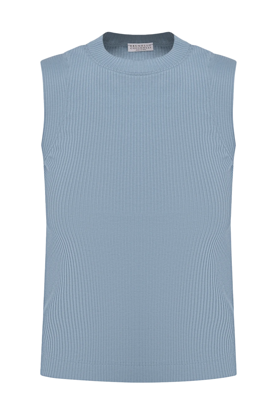 Brunello Cucinelli әйелдерге арналған көк мақта көйлек 175373 - фото 1