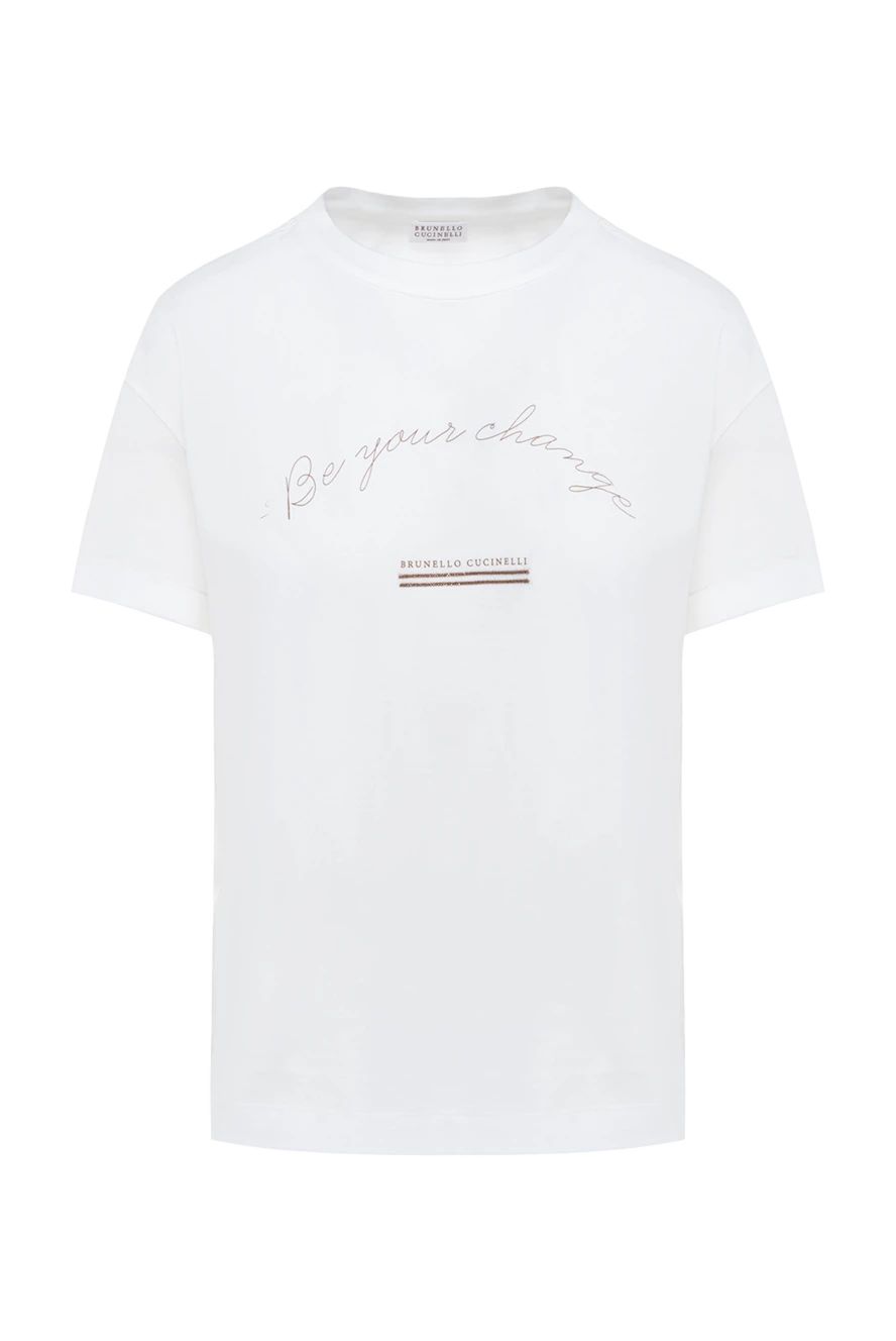 Brunello Cucinelli футболка из премиального хлопка с надписью и отворотами рукавов
175407 - фото 1