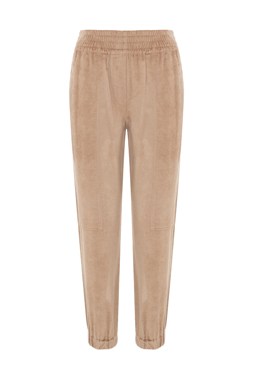 Brunello Cucinelli әйелдерге арналған бежевый вискозды шалбар 175452 - фото 1