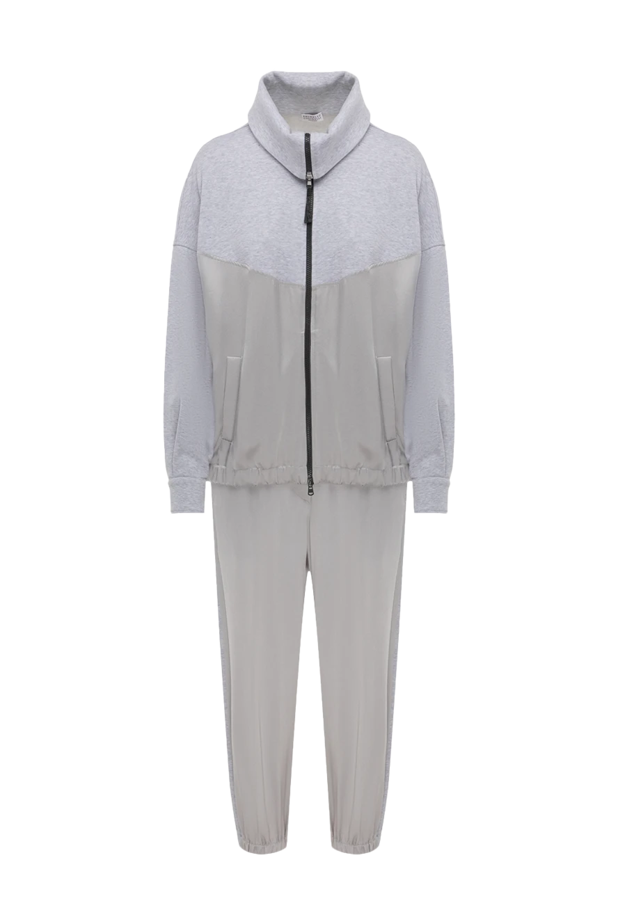 Brunello Cucinelli тік жағасы және серпімді манжеттері бар екі түсті серуендеу костюмі
175473 - фото 1