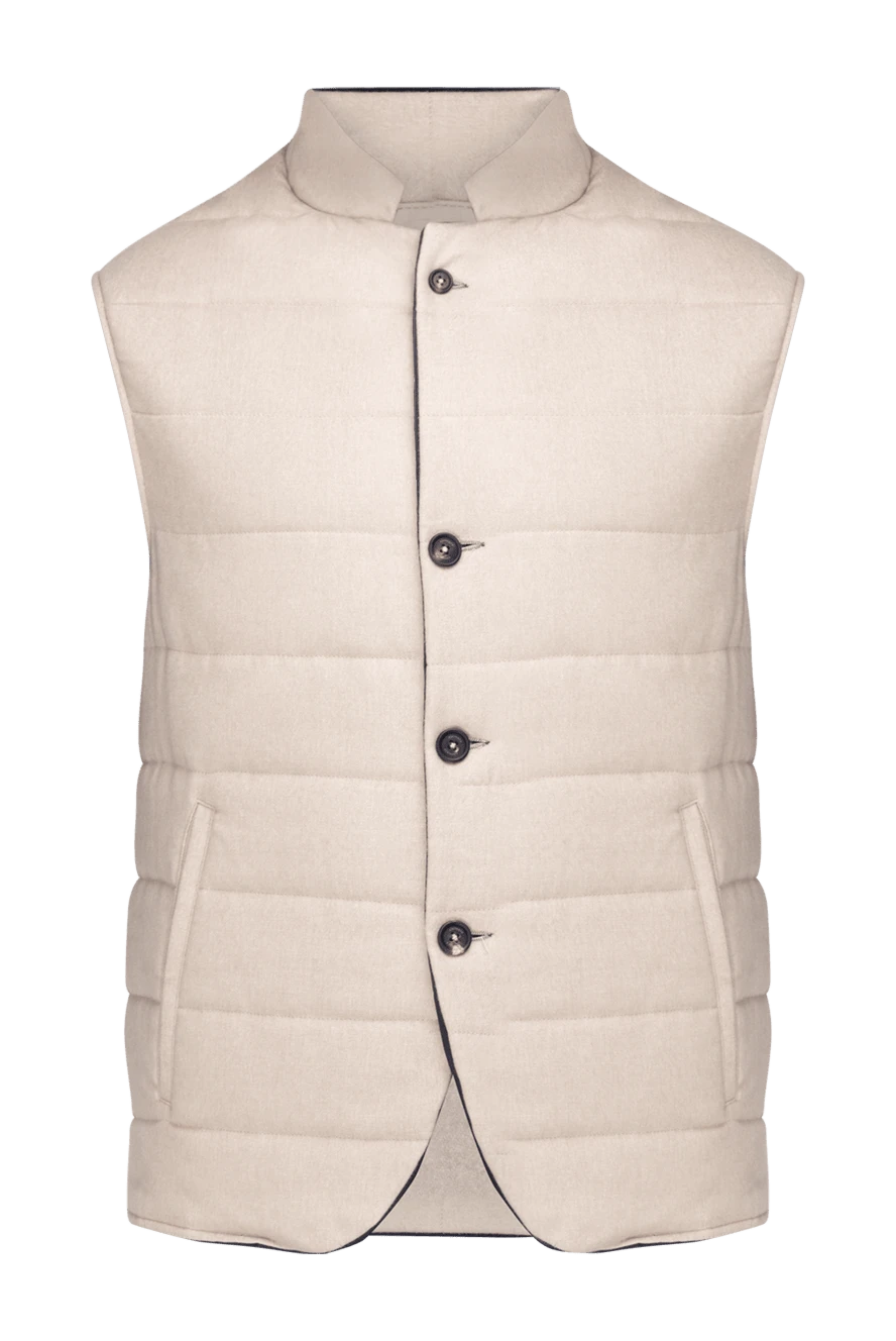 Eleventy man beige silk and cashmere vest for men купить с ценами и фото 175487 - photo 1