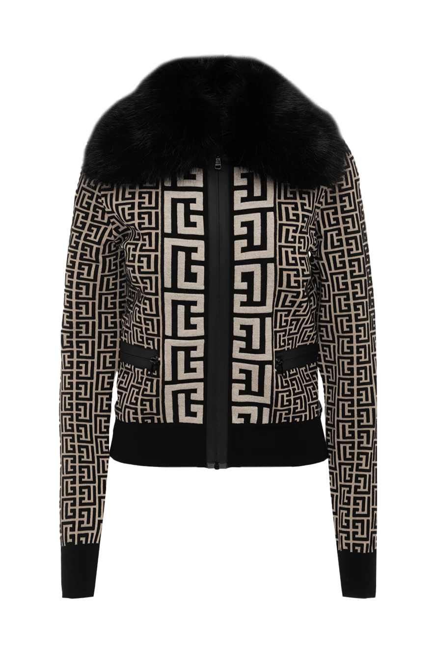 Balmain Әйелдер әйелдерге арналған қара жүн және вискозды күрте купить с ценами и фото 175522 - фото 1