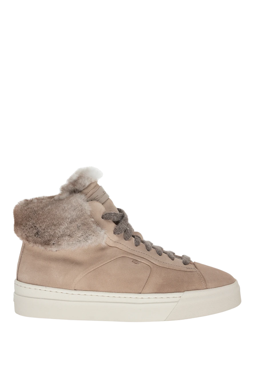 Santoni woman beige nubuck sneakers for women купить с ценами и фото 175531 - photo 1