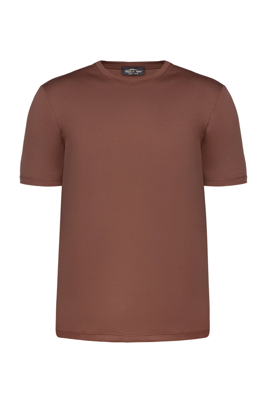 Cesare di Napoli man brown cotton t-shirt for men купить с ценами и фото 175549 - photo 1