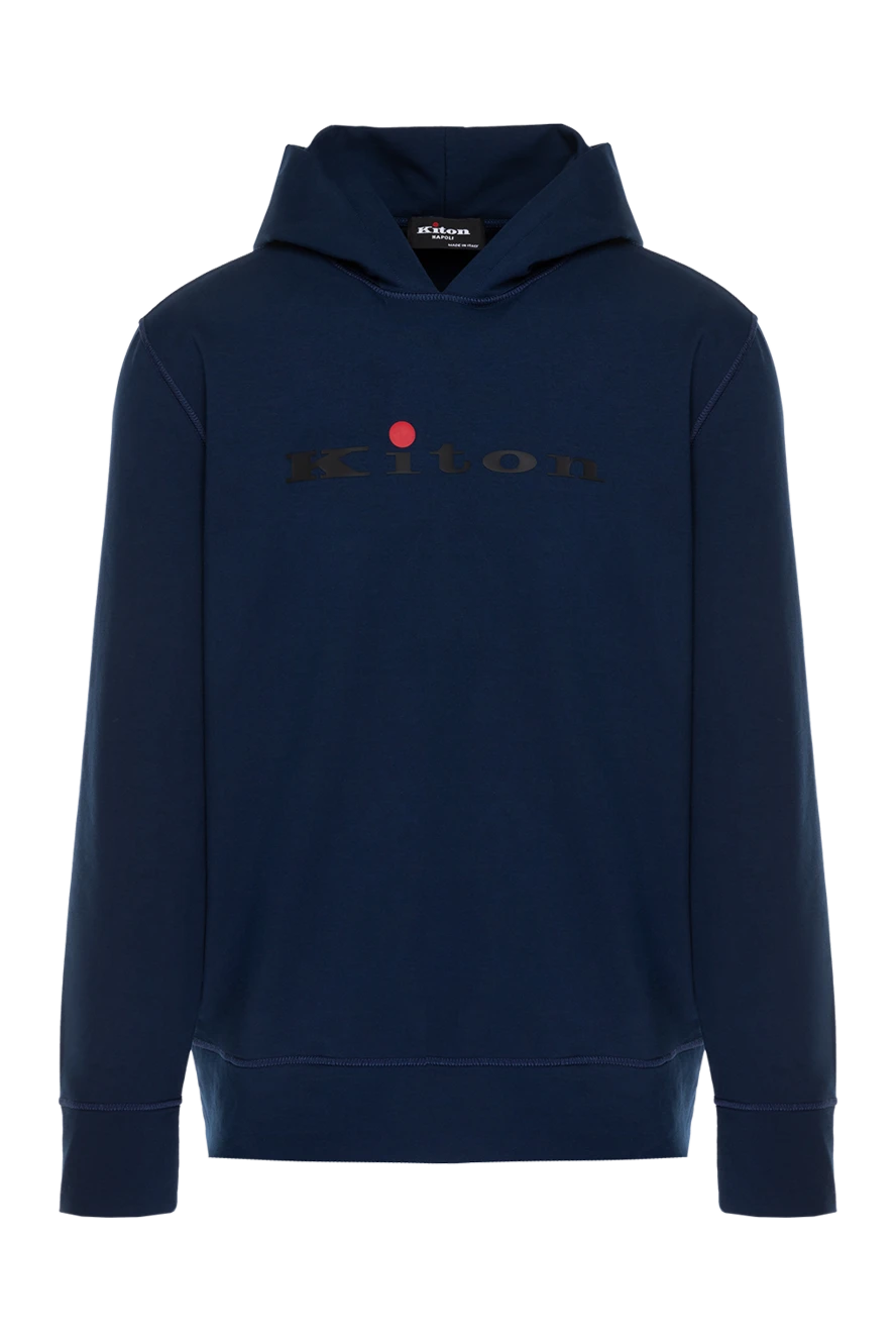 Kiton худи из хлопка и эластана синее мужское 175579 - фото 1
