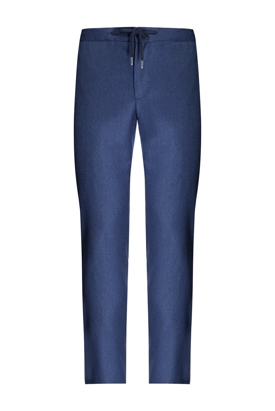 Cesare di Napoli man men's blue wool and cashmere trousers купить с ценами и фото 175593 - photo 1