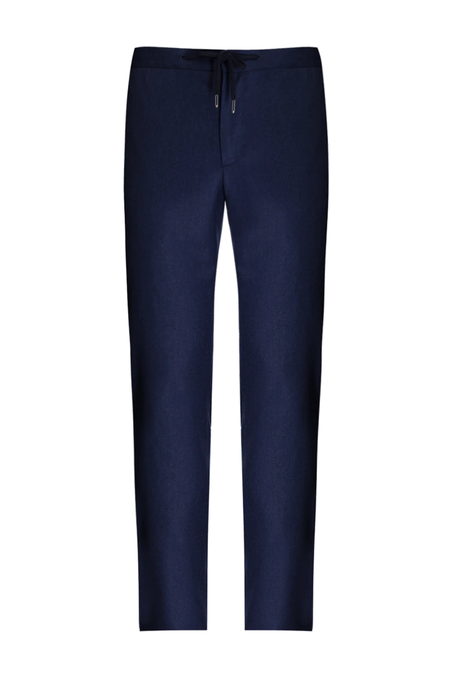 Cesare di Napoli men's dark blue wool and cashmere trousers with a laconic design
175593 - photo 1