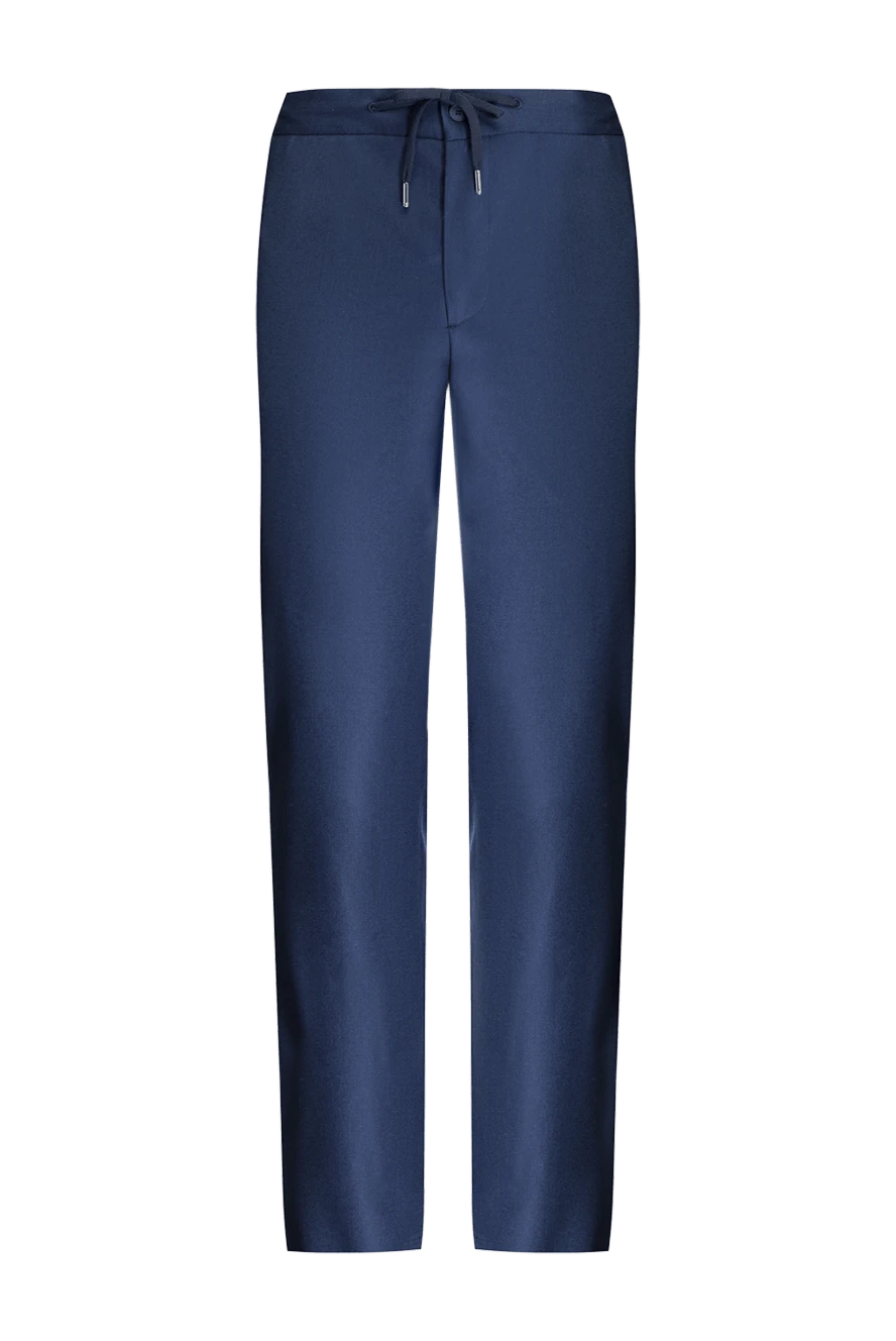 Cesare di Napoli man men's blue wool and cashmere trousers купить с ценами и фото 175596 - photo 1