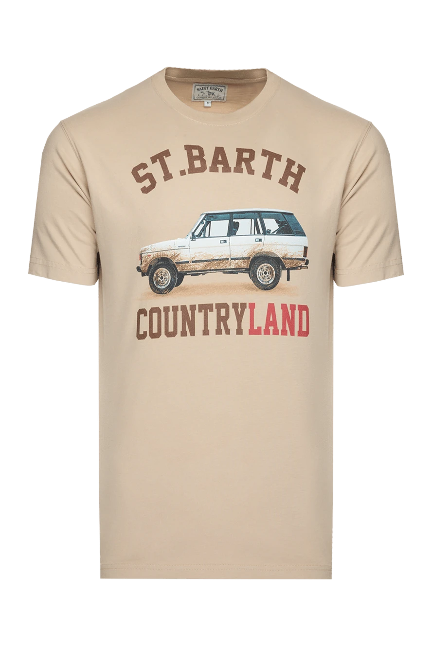 MC2 Saint Barth man beige cotton t-shirt for men купить с ценами и фото 175611 - photo 1