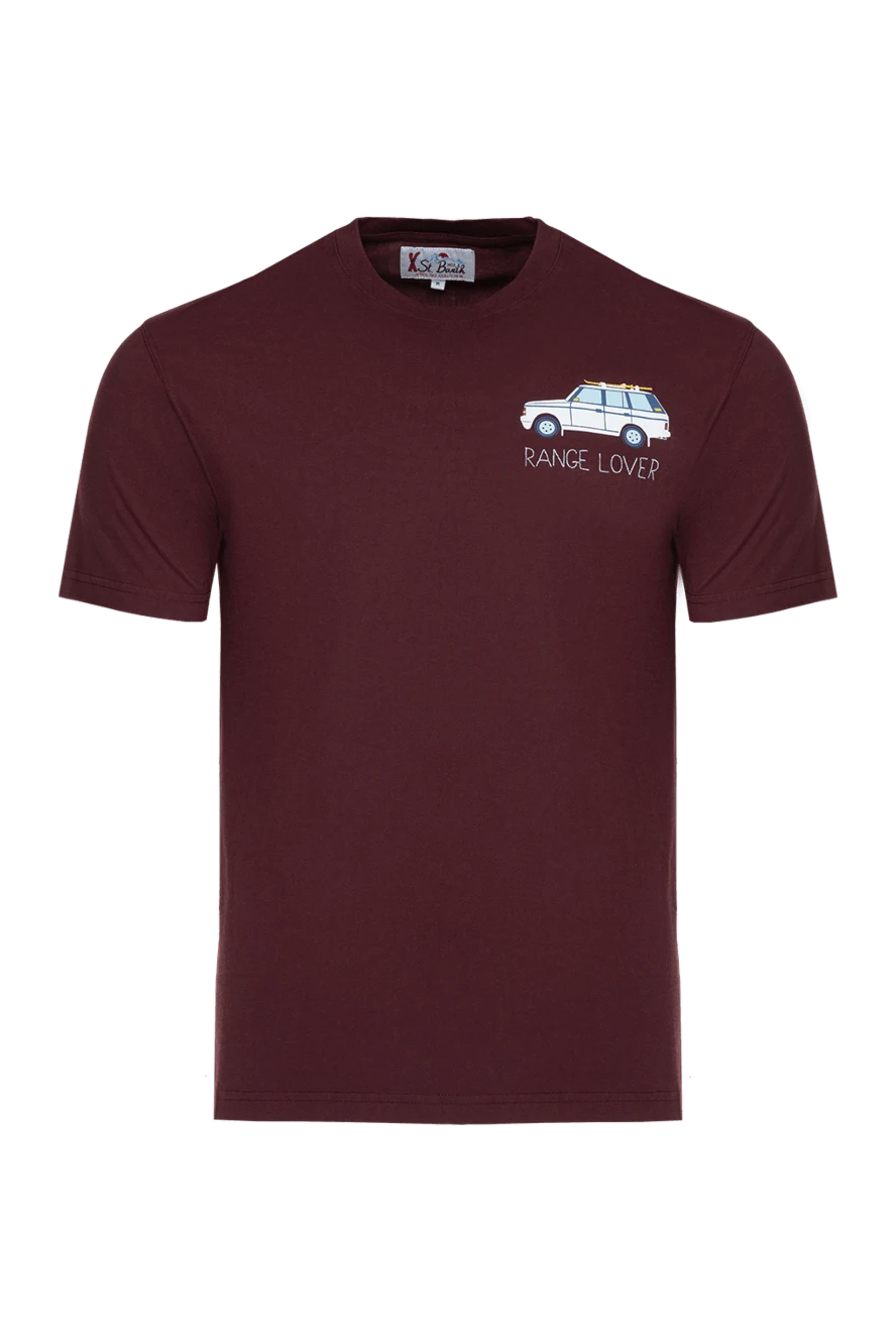 MC2 Saint Barth man men's burgundy cotton t-shirt купить с ценами и фото 175612 - photo 1