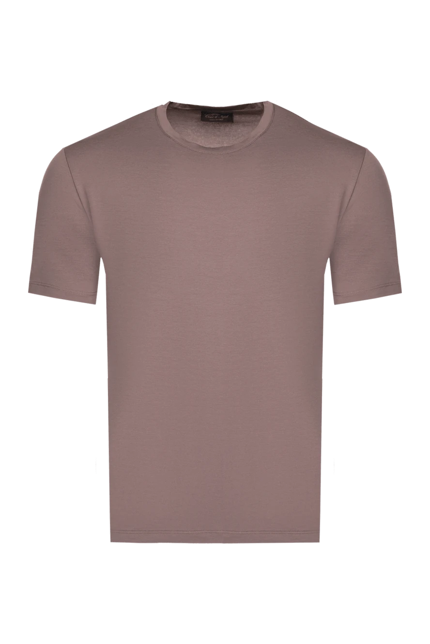 Cesare di Napoli man t-shirt made of cotton and elastane, brown for men купить с ценами и фото 175617 - photo 1