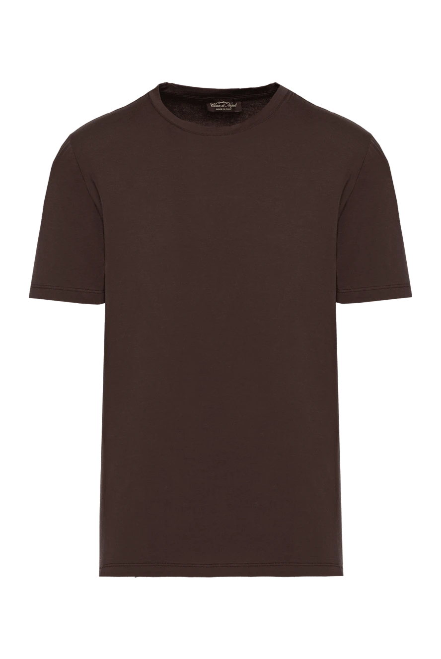 Cesare di Napoli man t-shirt made of cotton and elastane, brown for men купить с ценами и фото 175622 - photo 1