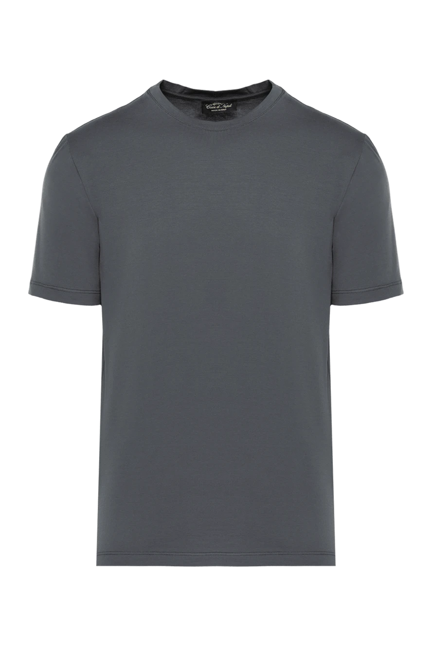 Cesare di Napoli man gray cotton and elastane t-shirt for men купить с ценами и фото 175625 - photo 1