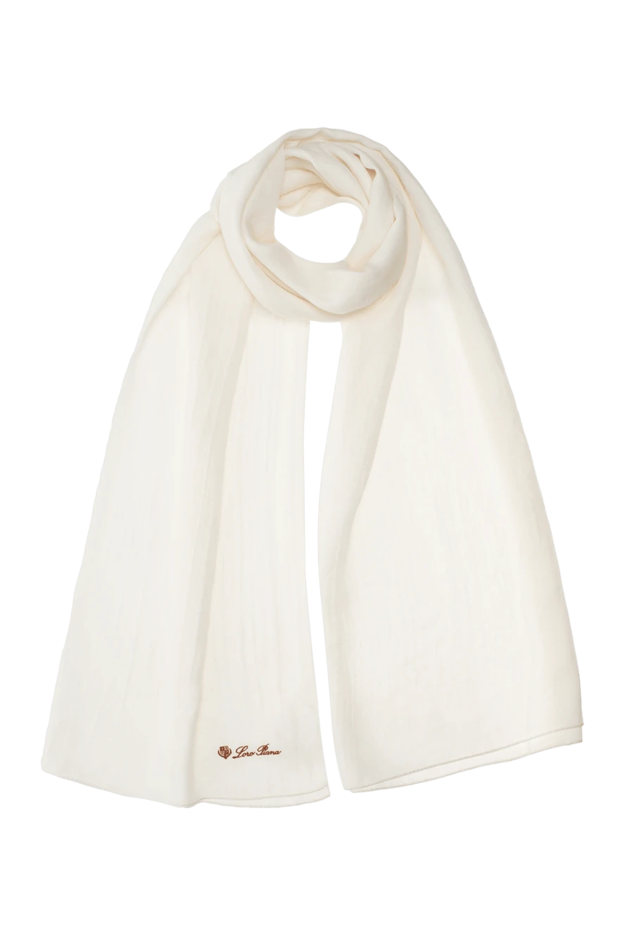 Loro Piana woman women's white scarf купить с ценами и фото 175759 - photo 1