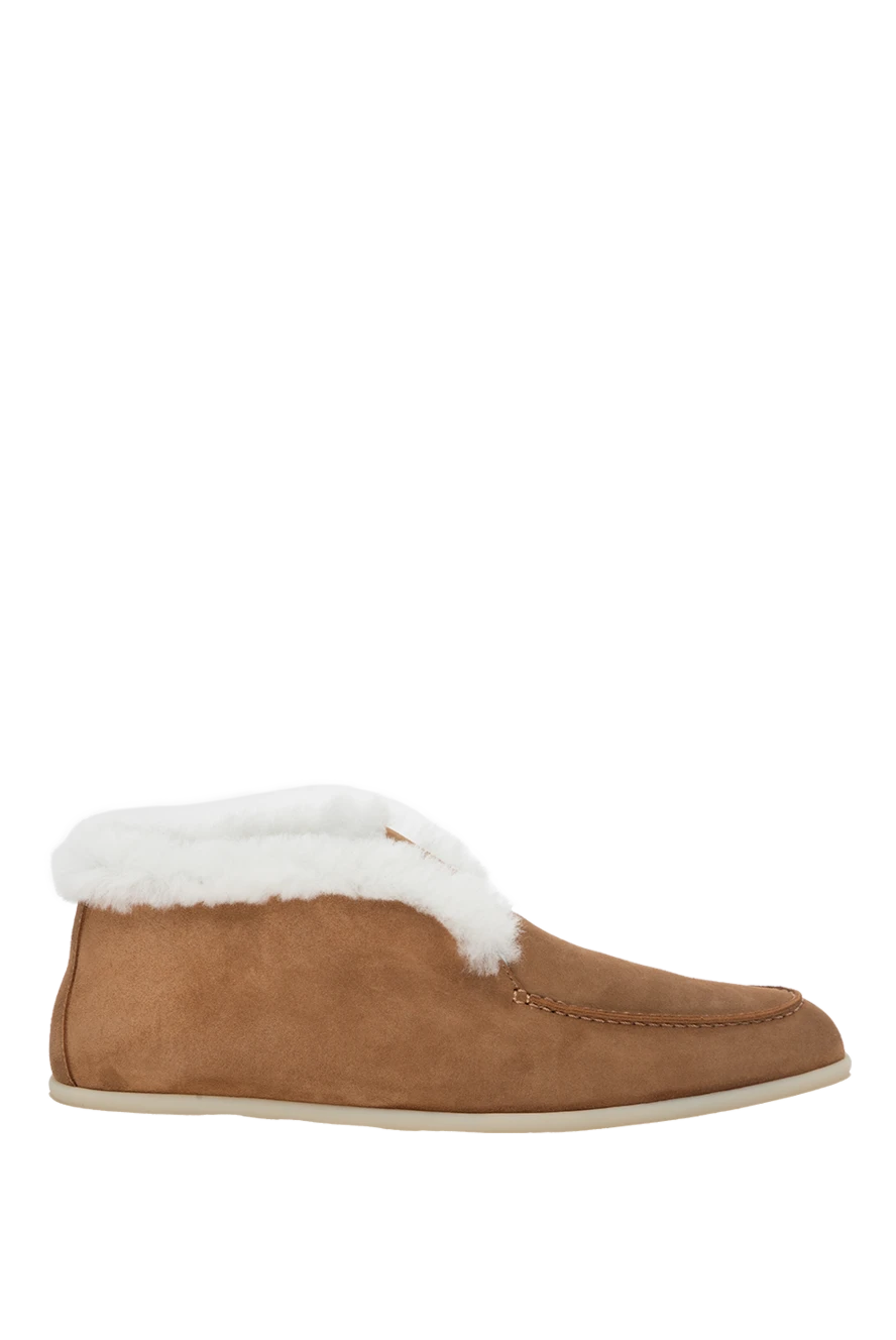 Loro Piana woman brown suede and fur loafers for women купить с ценами и фото 175764 - photo 1