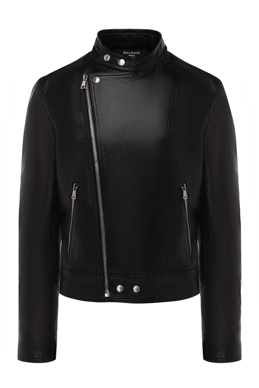 Balmain man black leather jacket for men купить с ценами и фото 175778 - photo 1