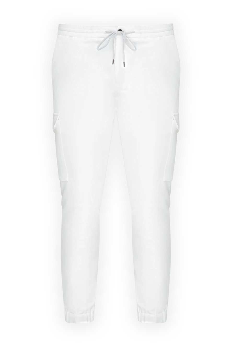 PT01 (Pantaloni Torino) man  men's white cotton trousers купить с ценами и фото 175793 - photo 1