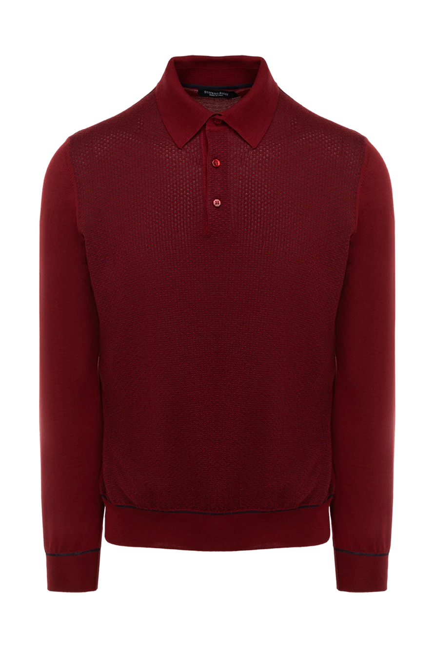 Stefano Ricci поло с длинным рукавом из кашемира и шелка мужское красное с длинным рукавом 175823 - фото 1
