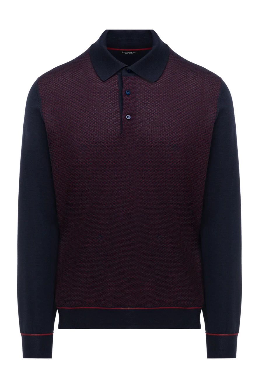 Stefano Ricci men's long-sleeve polo shirt in dark blue with a burgundy pattern
175824 - photo 1